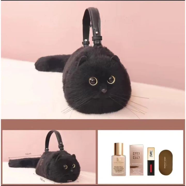 Women's Cute Handmade Cat Doll Bag