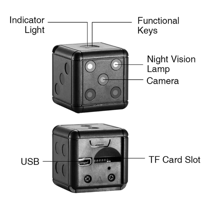 Mini Dice Camera Home Security Night Vision HD 1080P Motion Detection Nanny Cam