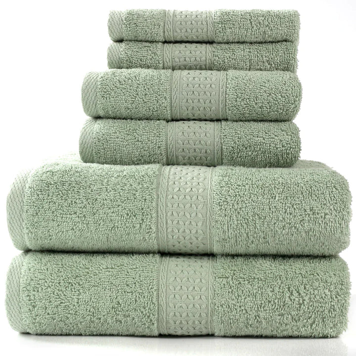 Home Simple Cotton Absorbent Towel Bath Towel 6-Piece Set