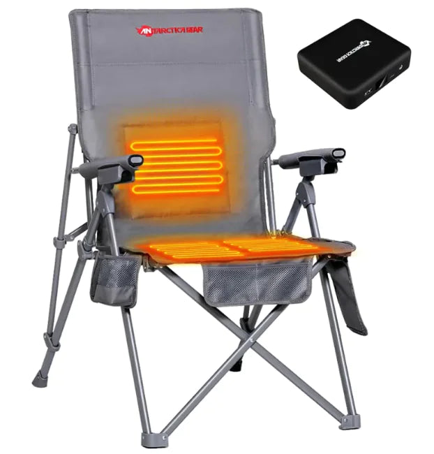 Antarctica Gear Heated Camping Chair with 12V Battery & 5 Pockets