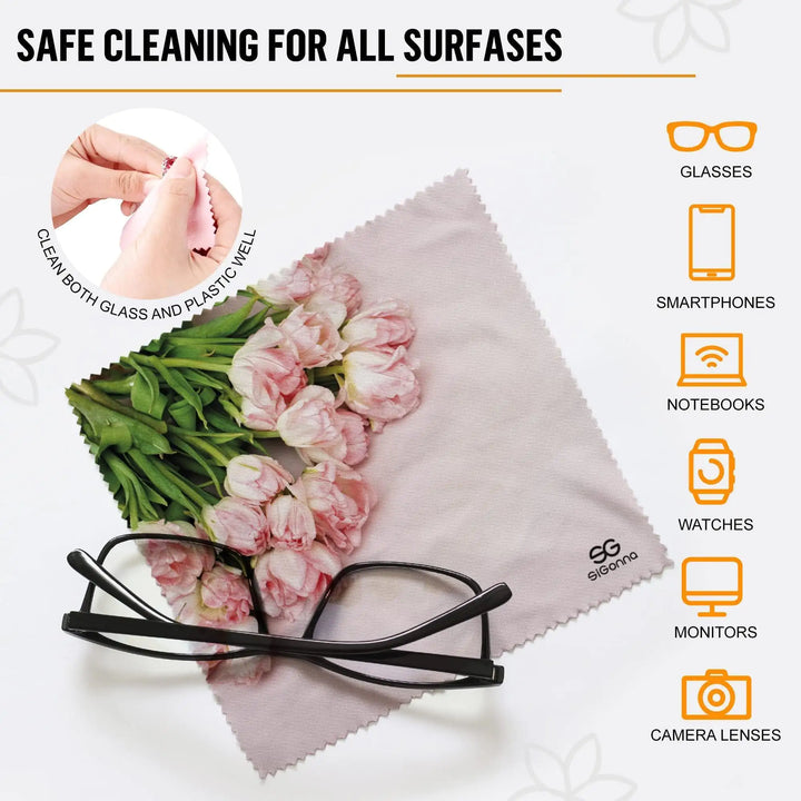 Microfiber Cleaning Cloth for Glasses Phone Screens Lens Cleaning Cloth 6 pcs