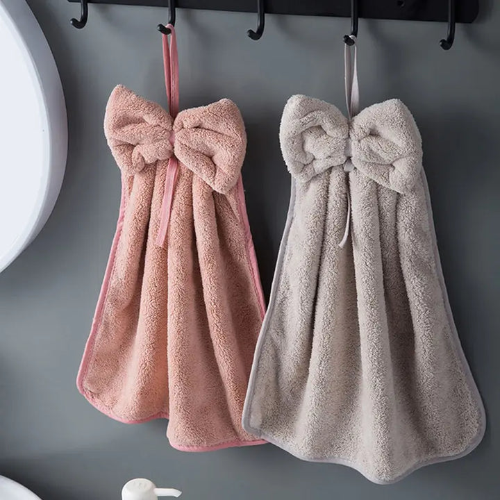 Microfiber Soft Quick Dry Cleaning Bowknot Hand Towels