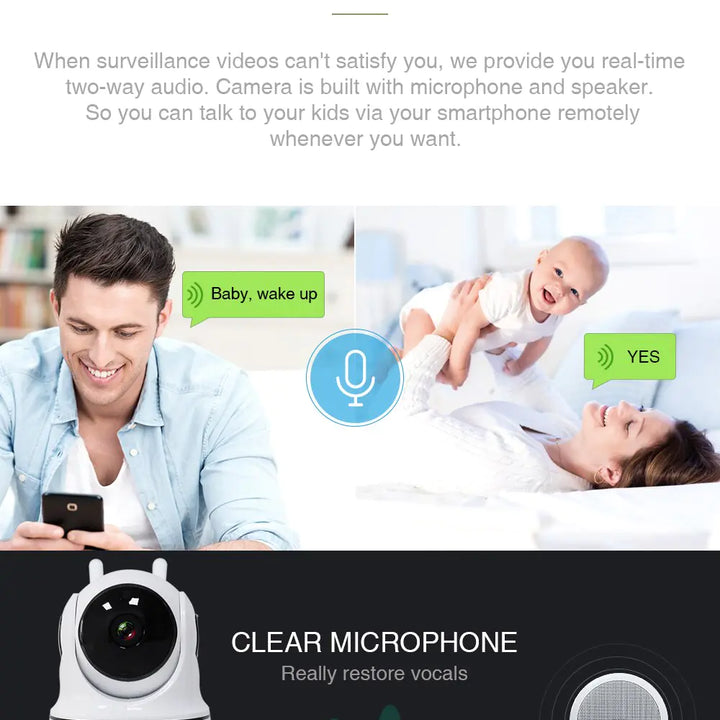 Wireless Security Camera 1080P Night Vision, Motion Detection, Activity Alert, Deterrent Alarm