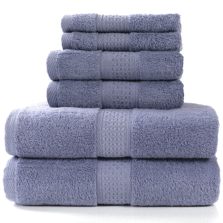 Home Simple Cotton Absorbent Towel Bath Towel 6-Piece Set