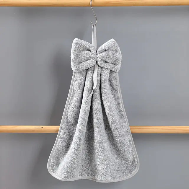 Microfiber Soft Quick Dry Cleaning Bowknot Hand Towels