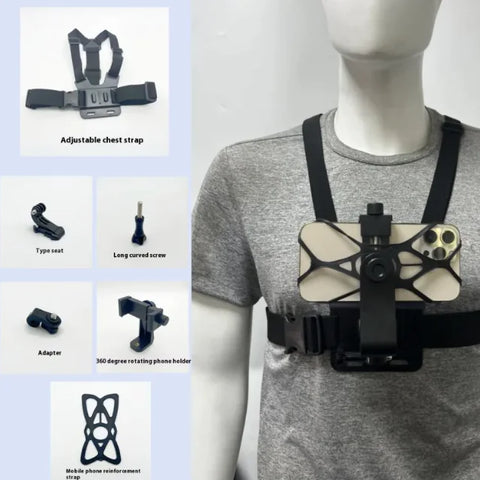 Universal Chest Mount Harness for Smartphones & Action Cameras