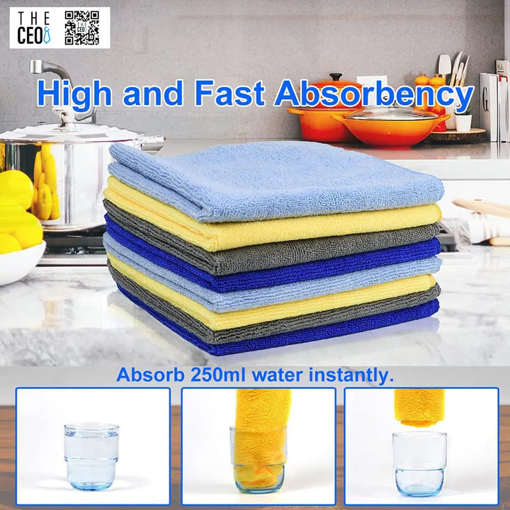 THE CEO Multipurpose Microfiber Cleaning Cloth - 8 Pack