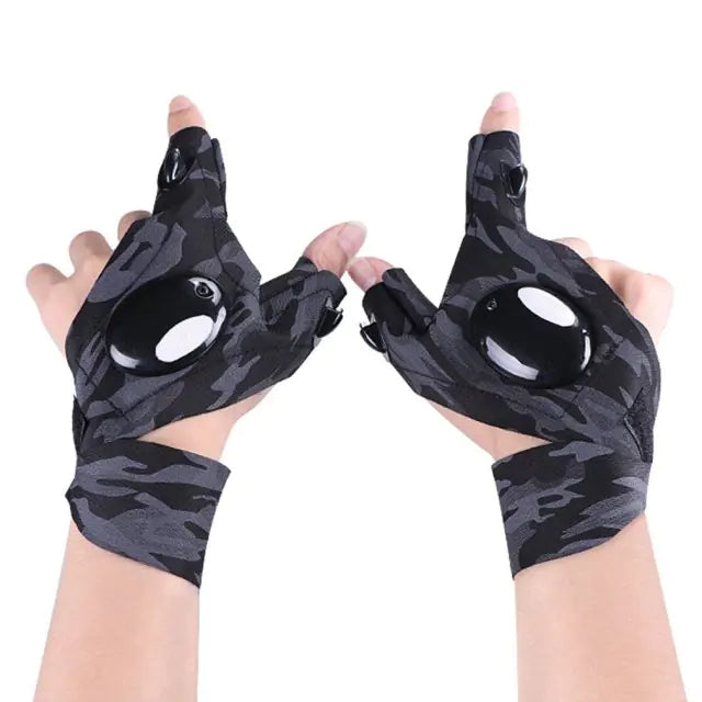 Outdoor Fishing Magic Strap Fingerless Gloves