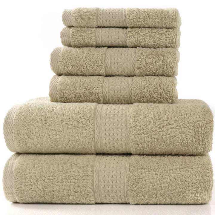 Home Simple Cotton Absorbent Towel Bath Towel 6-Piece Set