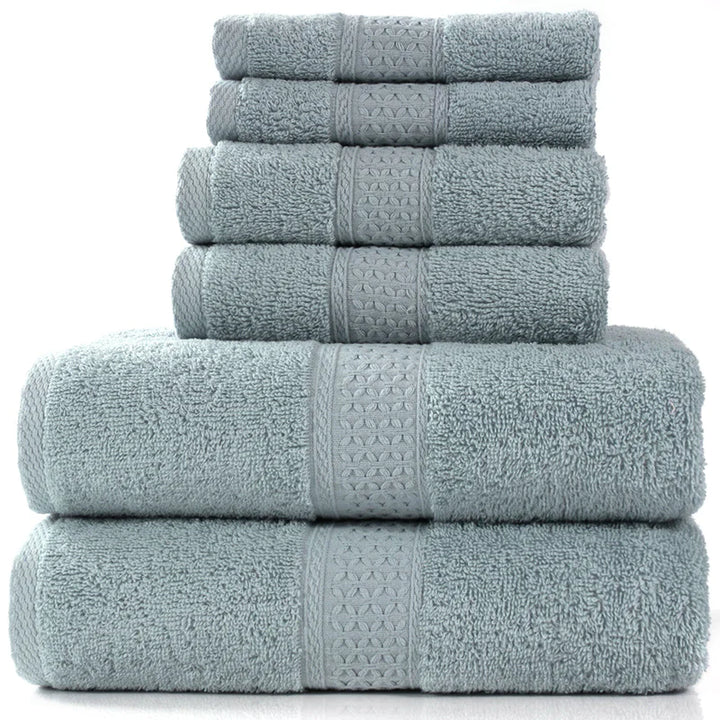 Home Simple Cotton Absorbent Towel Bath Towel 6-Piece Set