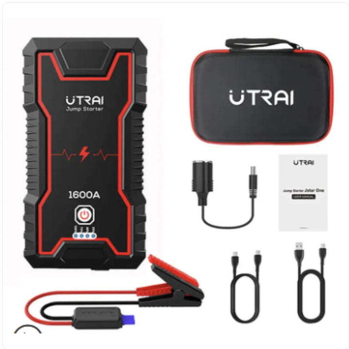 Portable 12V Car Battery Jump Starter with Large Capacity Power Bank