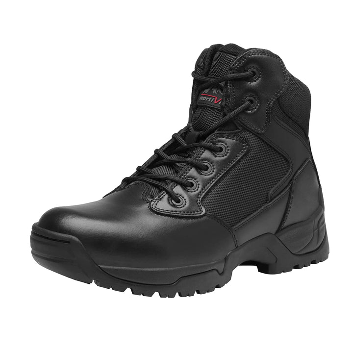 NORTIV 8 Men's Military Tactical Work Boots Hiking Motorcycle Combat Boots 6.5 Wide Black-a