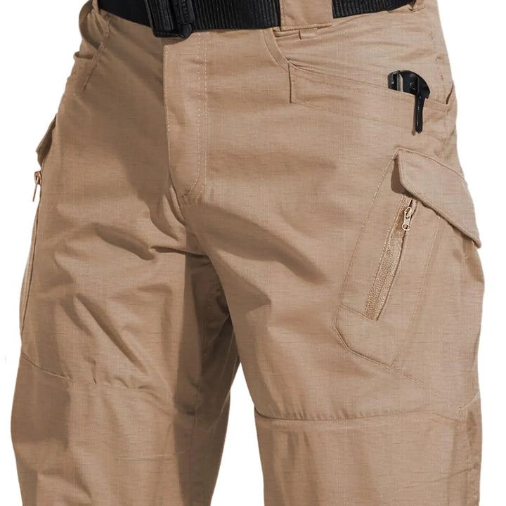 YAXHWIV Mens Hiking Cargo Shorts Lightweight Waterproof Tactical Outdoor Work Shorts with Pockets Khaki