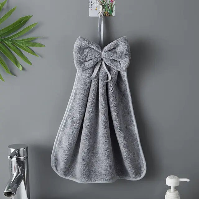 Microfiber Soft Quick Dry Cleaning Bowknot Hand Towels