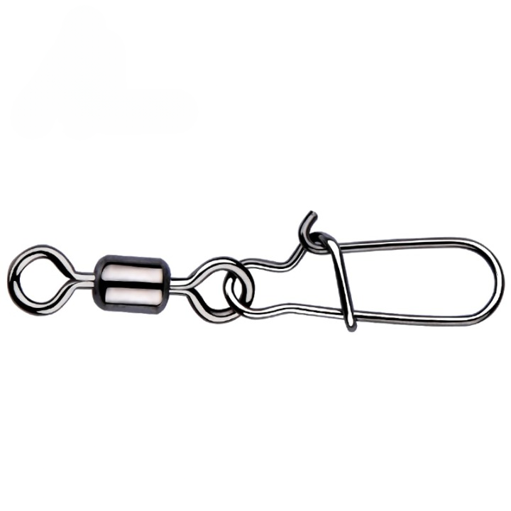 50 Pieces Fishing Swivel Stainless Steel With Snap Fishhook