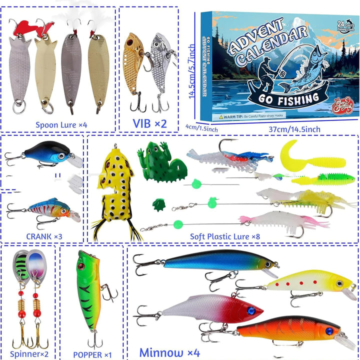 Christmas Fishing Gear Advent Calendar Set