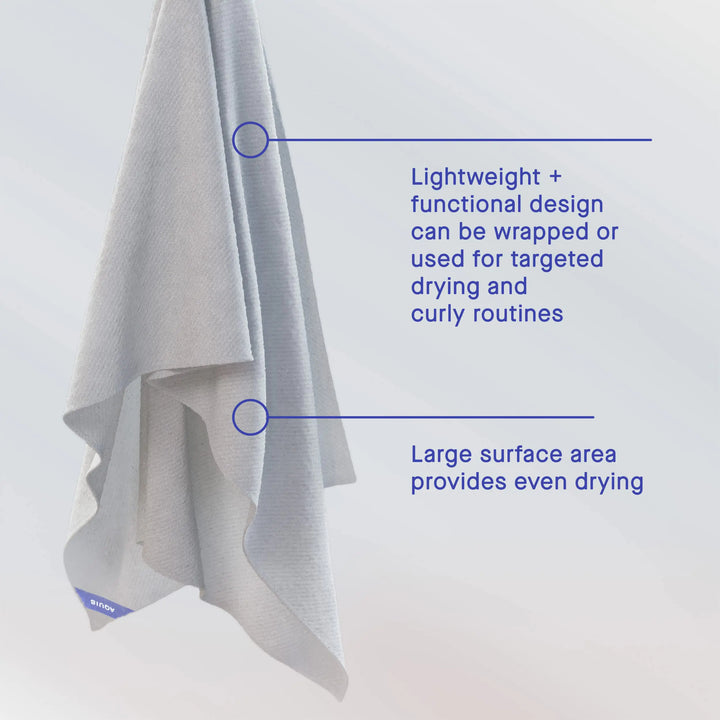 AQUIS Towel Hair-Drying Tool, Water-Wicking, Ultra-Absorbent Recycled Microfiber Storm