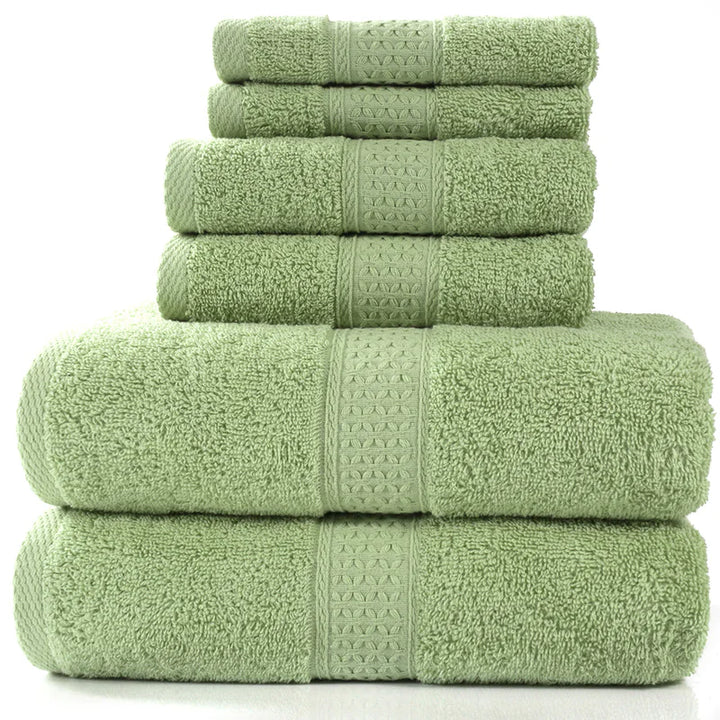 Home Simple Cotton Absorbent Towel Bath Towel 6-Piece Set