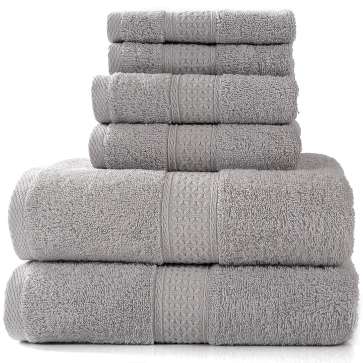 Home Simple Cotton Absorbent Towel Bath Towel 6-Piece Set