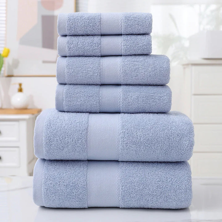 Home Simple Cotton Absorbent Towel Bath Towel 6-Piece Set