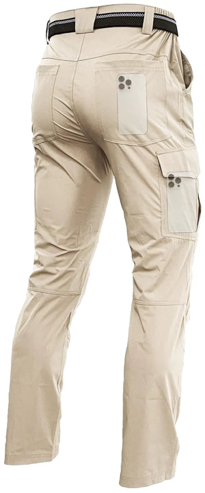 Men's Lightweight Hiking Cargo Work Pants Quick Dry Water Resistant Fishing Travel Climbing Outdoor Stretch Pants 38 Light Khaki