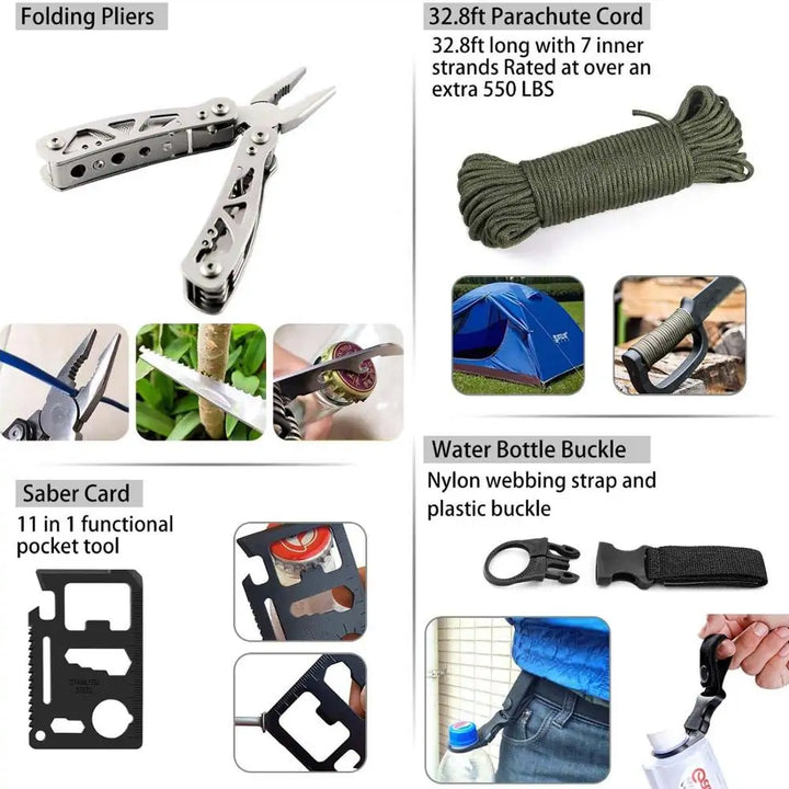 EDC Survival Gear Tool Kit 47 IN 1 Emergency SOS Survival Tools