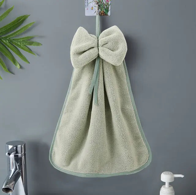 Microfiber Soft Quick Dry Cleaning Bowknot Hand Towels