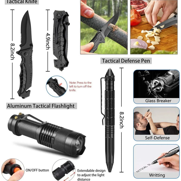 EDC Survival Gear Tool Kit 47 IN 1 Emergency SOS Survival Tools